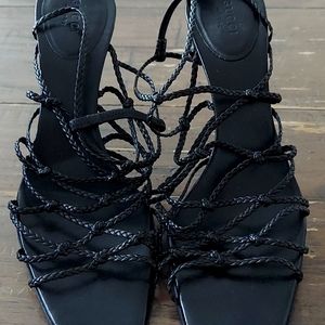 Gucci Black strappy, skinny heels